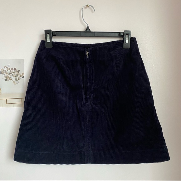 Indigo Corduroy Mini Skirt - Picture 2 of 3